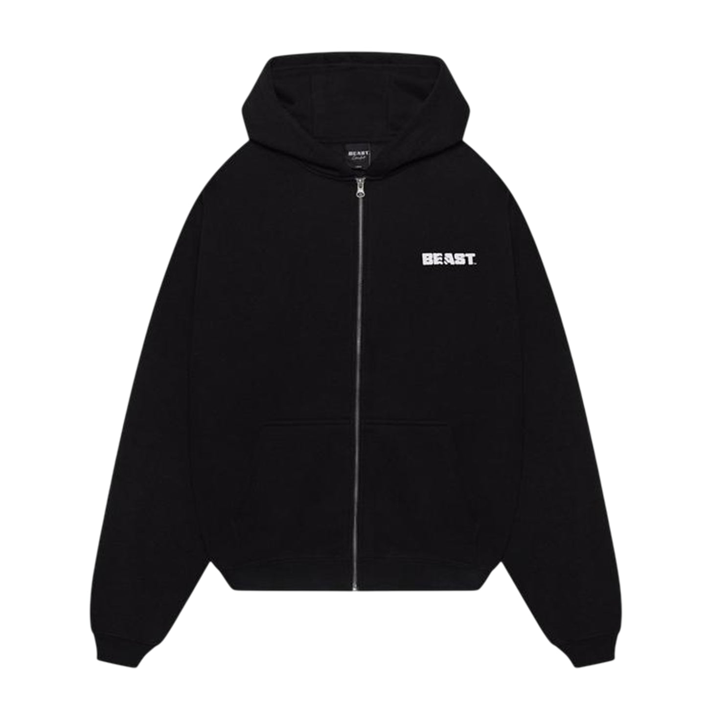 Black - Front - BEAST Unisex Adult Core Full Zip Hoodie