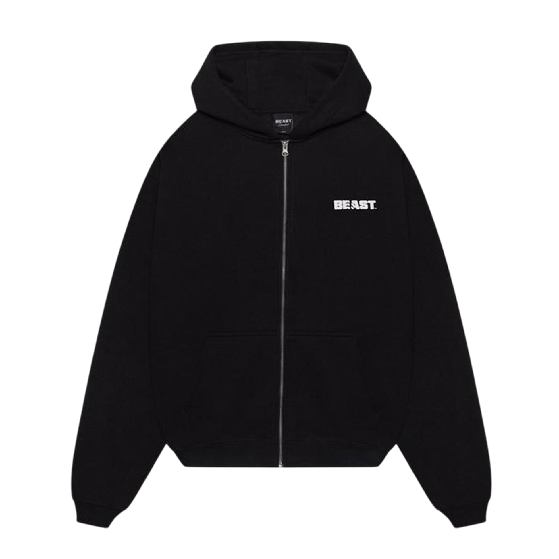 Black - Front - BEAST Unisex Adult Core Full Zip Hoodie