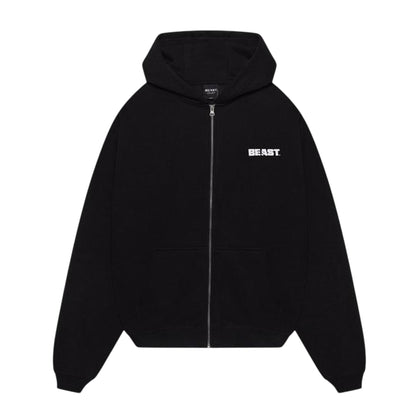 Black - Front - BEAST Unisex Adult Core Full Zip Hoodie