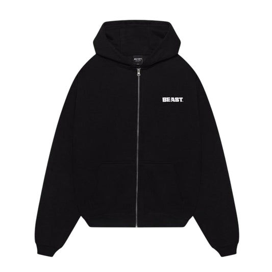 Black - Front - BEAST Unisex Adult Core Full Zip Hoodie