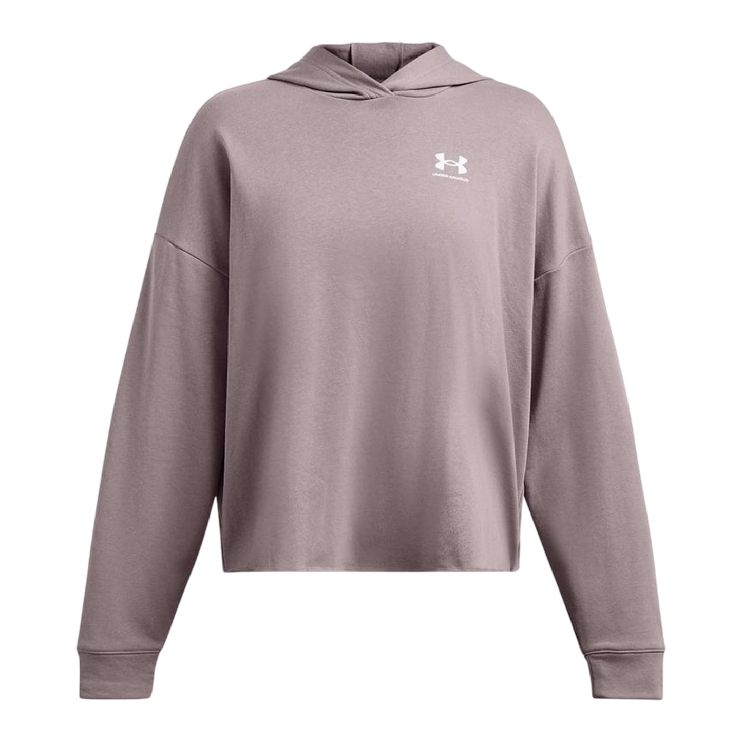 Grey - Front - Under Armour Womens-Ladies Rival Terrycloth Oversized Hoodie