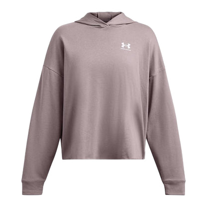Grey - Front - Under Armour Womens-Ladies Rival Terrycloth Oversized Hoodie