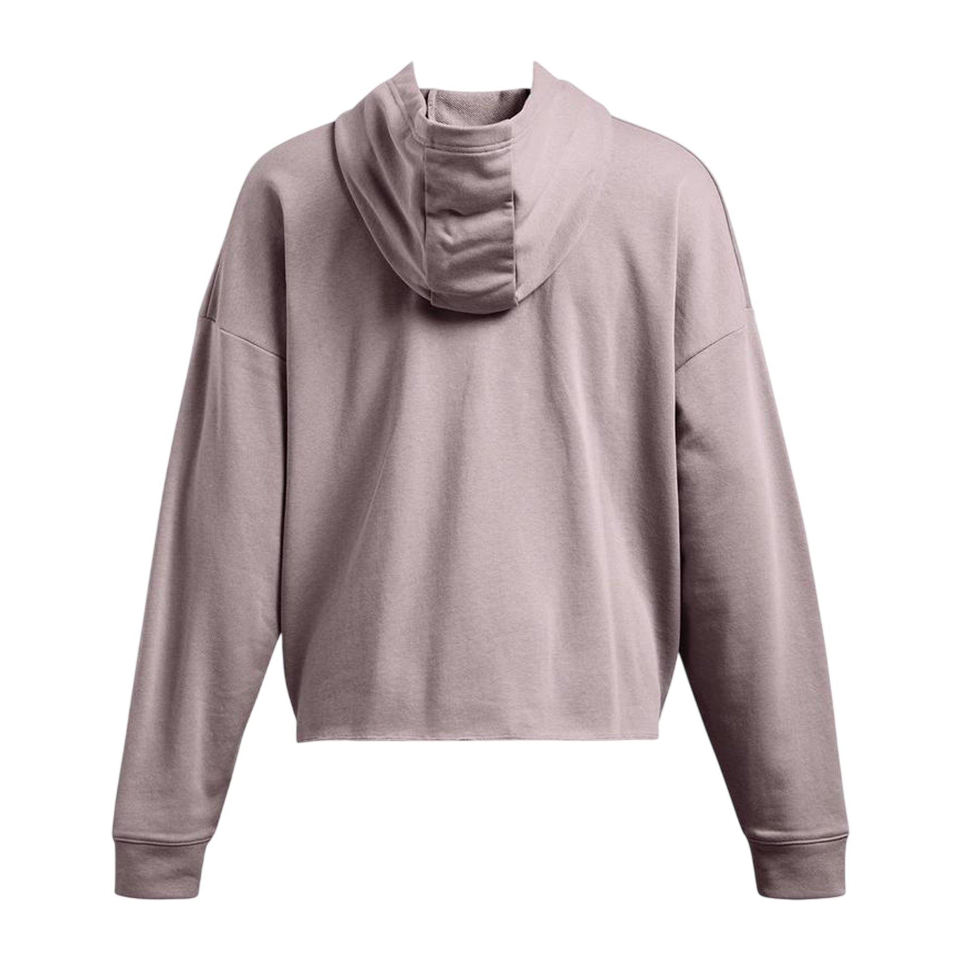 Grey - Back - Under Armour Womens-Ladies Rival Terrycloth Oversized Hoodie
