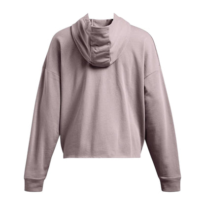 Grey - Back - Under Armour Womens-Ladies Rival Terrycloth Oversized Hoodie