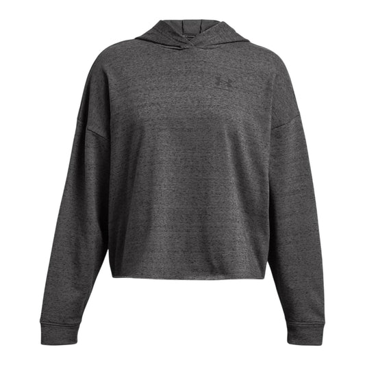 Charcoal - Front - Under Armour Womens-Ladies Rival Terrycloth Oversized Hoodie