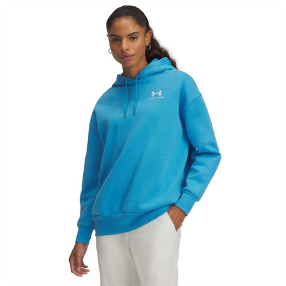 Blue - Side - Under Armour Womens-Ladies Icon Fleece Oversized Hoodie