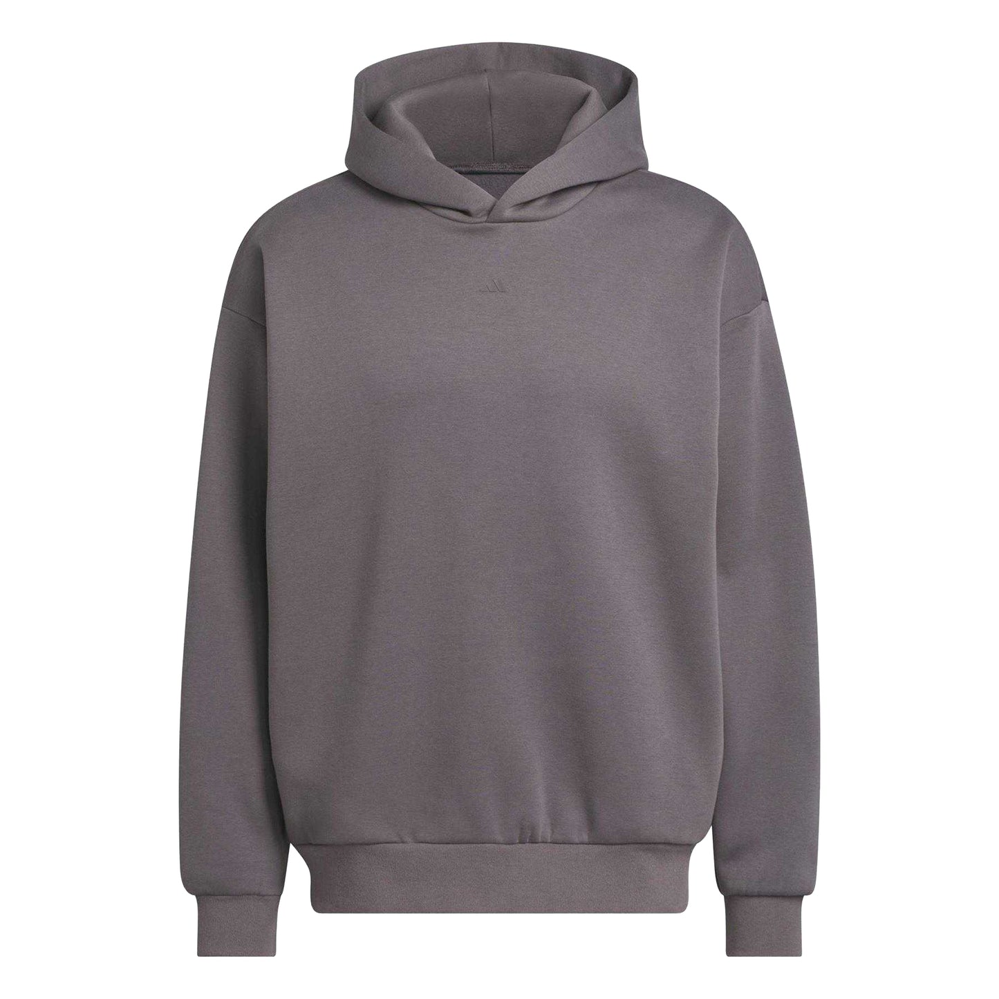 Grey - Front - Adidas Mens Fleece Basketball Hoodie