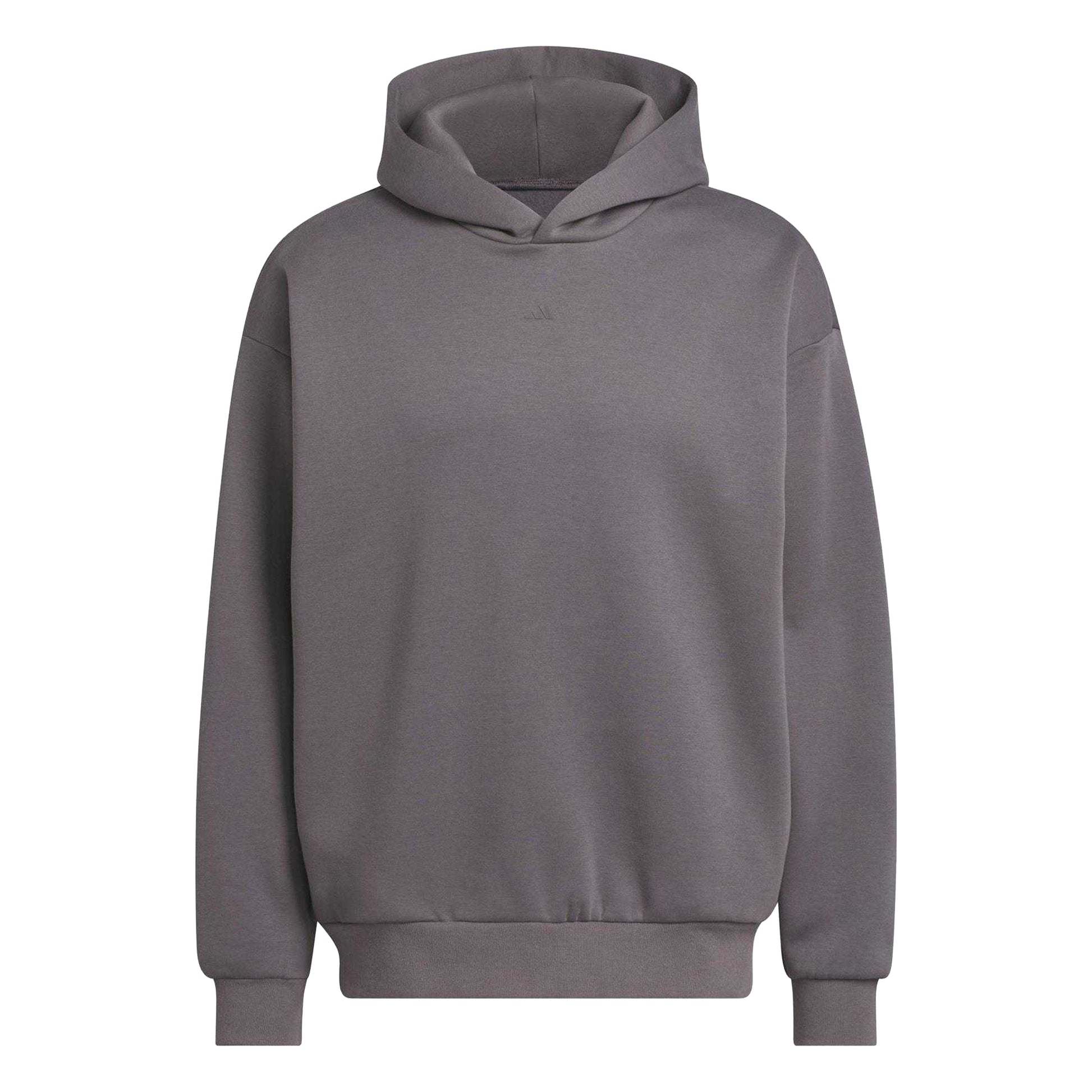 Grey - Front - Adidas Mens Fleece Basketball Hoodie