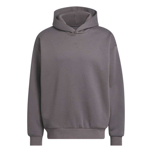 Grey - Front - Adidas Mens Fleece Basketball Hoodie