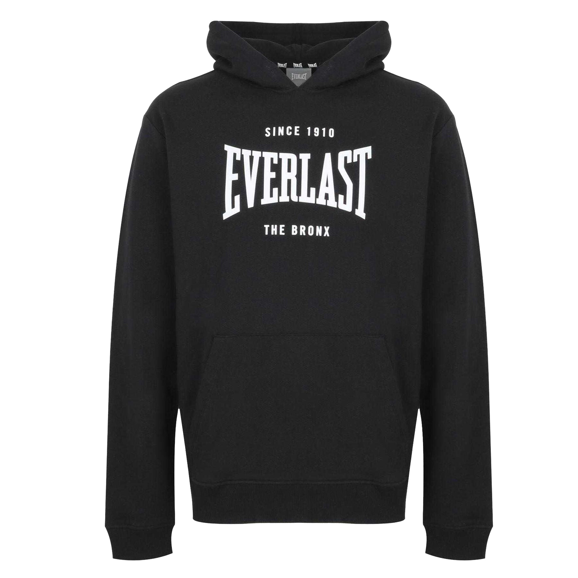 Black - Front - Everlast Mens Bronx Oversized Pullover Hoodie
