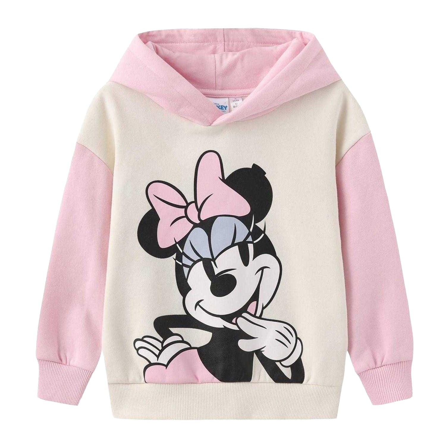 Pink - Front - Mickey Mouse Baby Minnie Mouse Cotton Hoodie