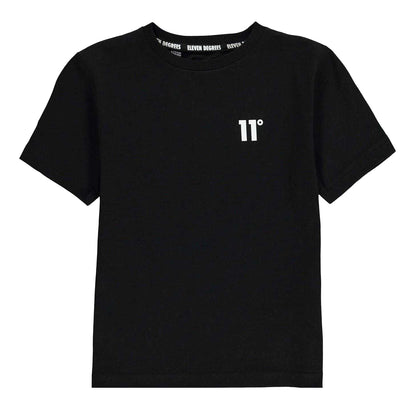 Black - Front - 11 Degrees Childrens-Kids Core T-Shirt