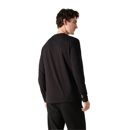 Black - Back - Hugo Mens Derol Cotton Long-Sleeved T-Shirt