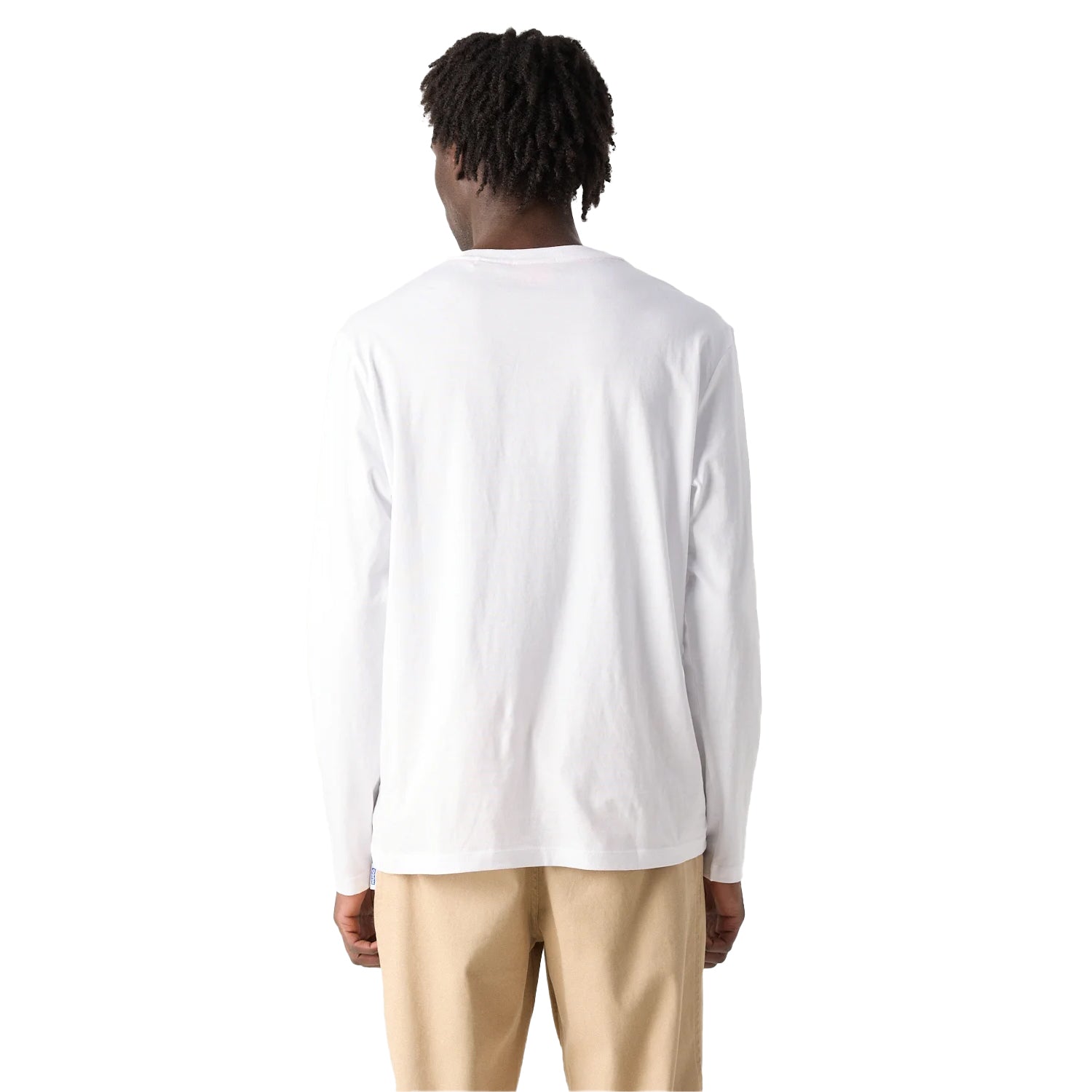 White - Back - Hugo Mens Derol Cotton Long-Sleeved T-Shirt