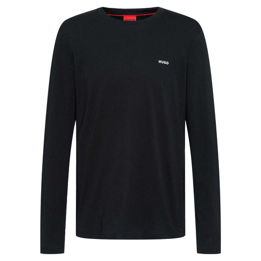 Black - Front - Hugo Mens Derol Cotton Long-Sleeved T-Shirt