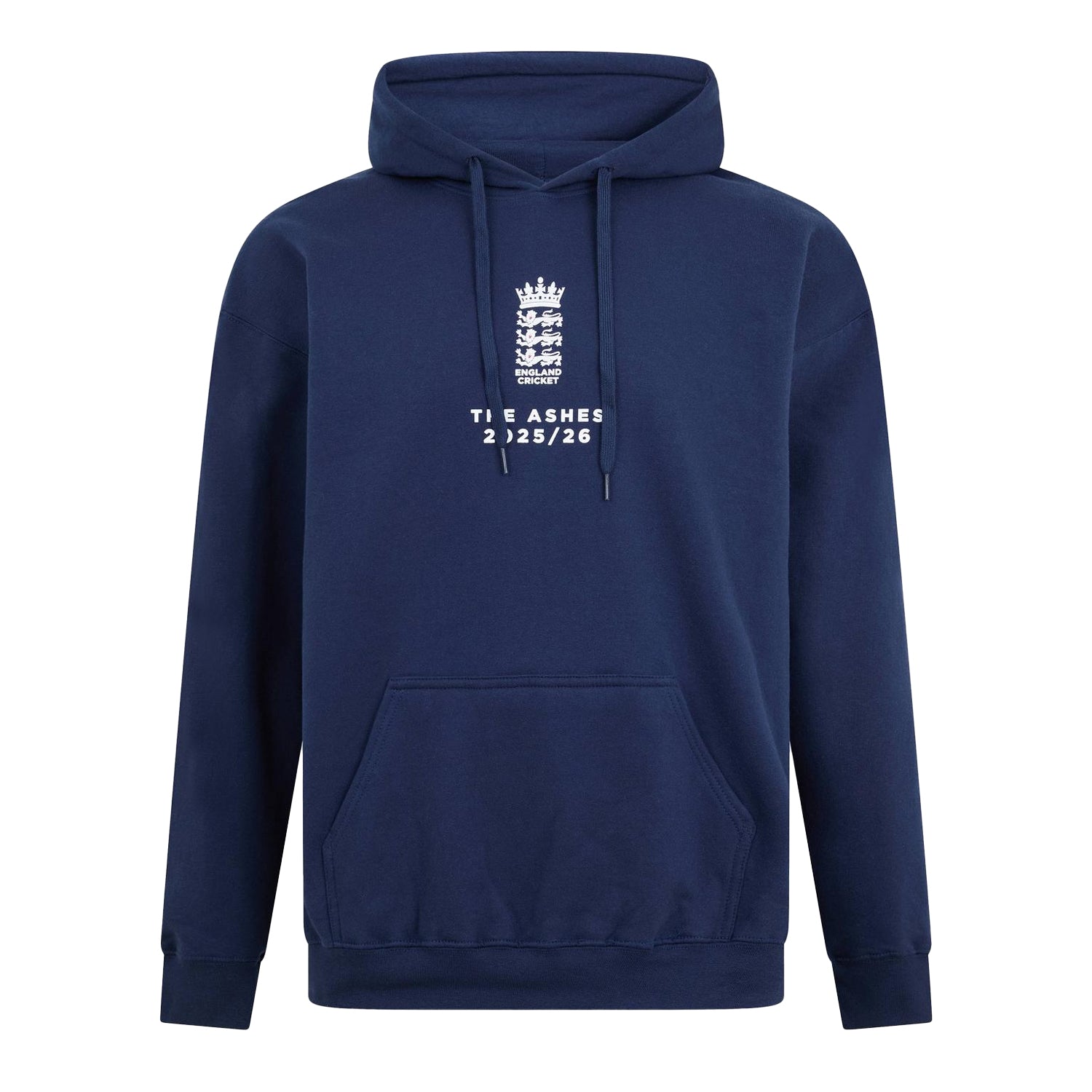 Navy - Front - England Cricket Unisex Adult The Ashes Series 2025-2026 Pullover Hoodie