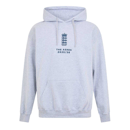 Grey - Front - England Cricket Unisex Adult The Ashes Series 2025-2026 Pullover Hoodie