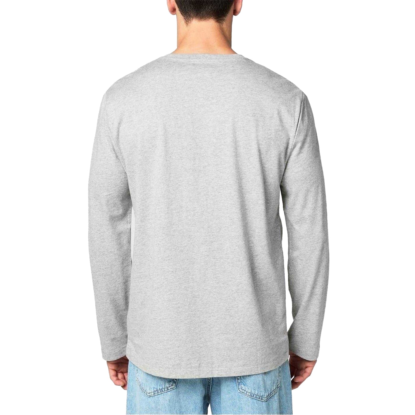Grey Heather - Back - Ralph Lauren Mens Logo Cotton Long-Sleeved Polo T-Shirt