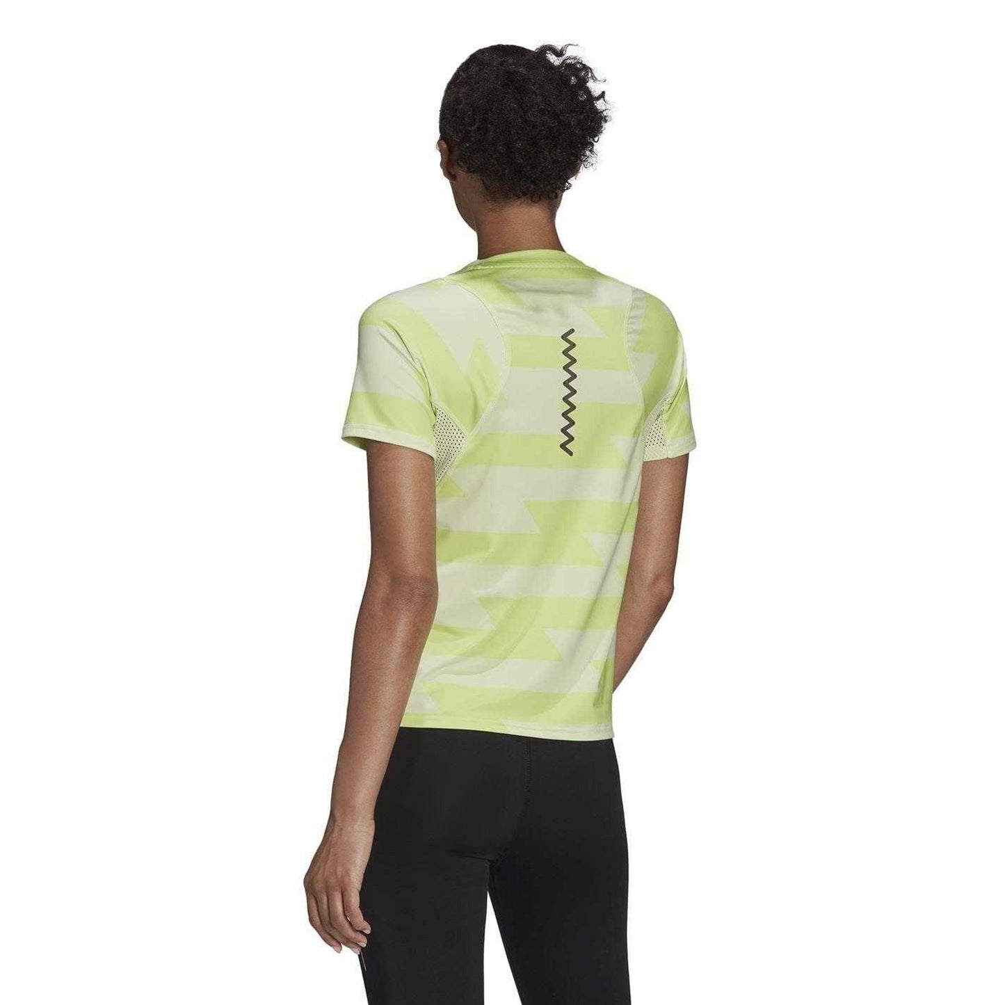 Lime Green - Back - Adidas Womens-Ladies All-Over Print Aeroready T-Shirt