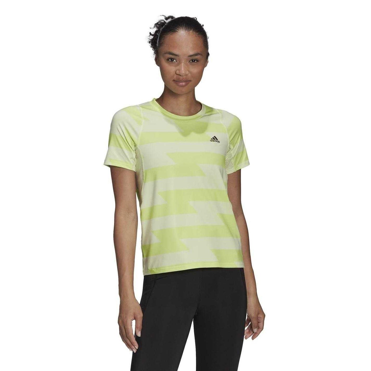 Lime Green - Lifestyle - Adidas Womens-Ladies All-Over Print Aeroready T-Shirt
