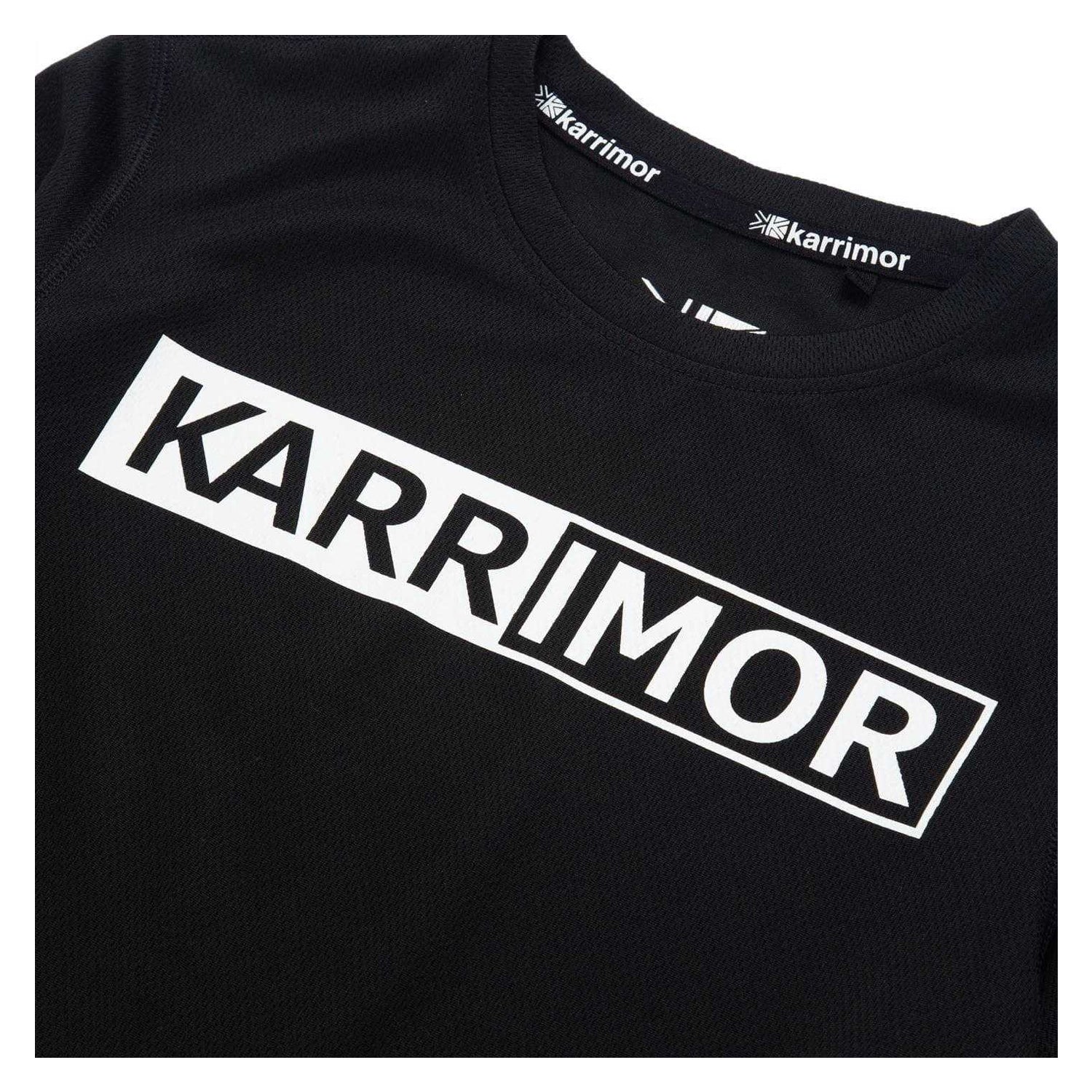 Black - Side - Karrimor Boys Logo Long-Sleeved Running T-Shirt