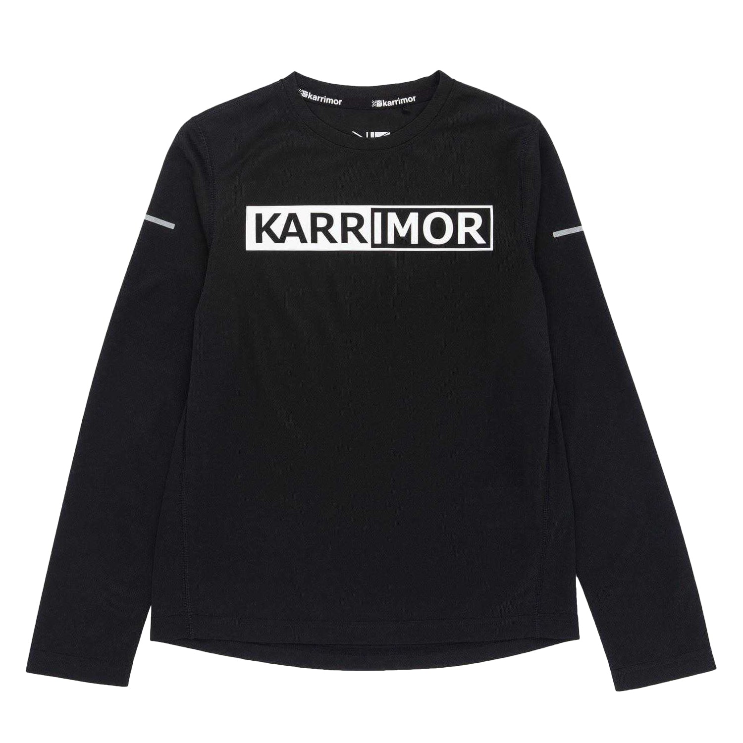 Black - Front - Karrimor Boys Logo Long-Sleeved Running T-Shirt
