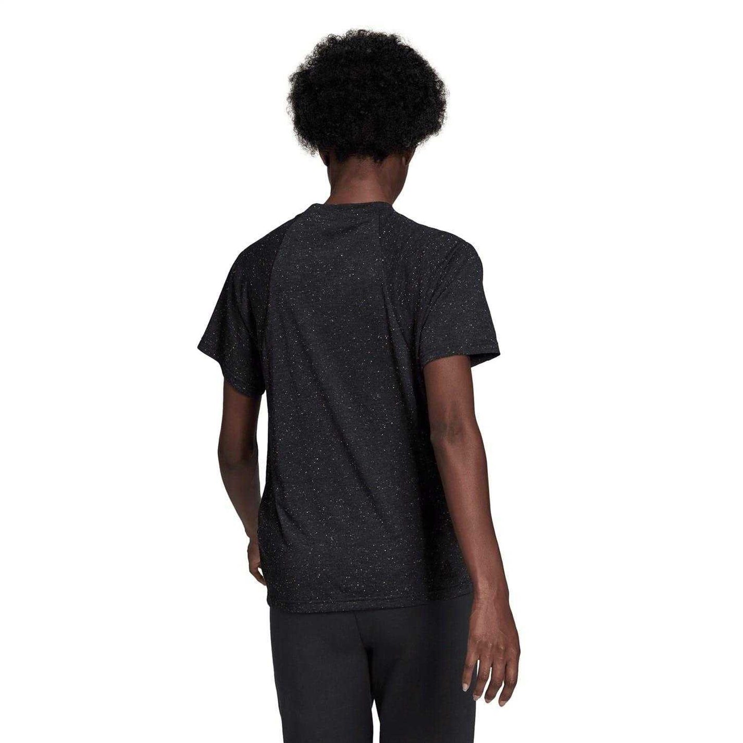 Black Melange Melange - Back - Adidas Womens-Ladies Winners Speckle Crew Neck Regular T-Shirt