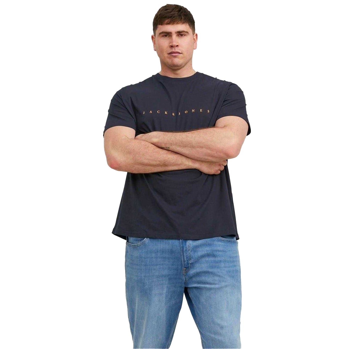 Dark Navy - Side - Jack And Jones Mens Star Relaxed Fit T-Shirt