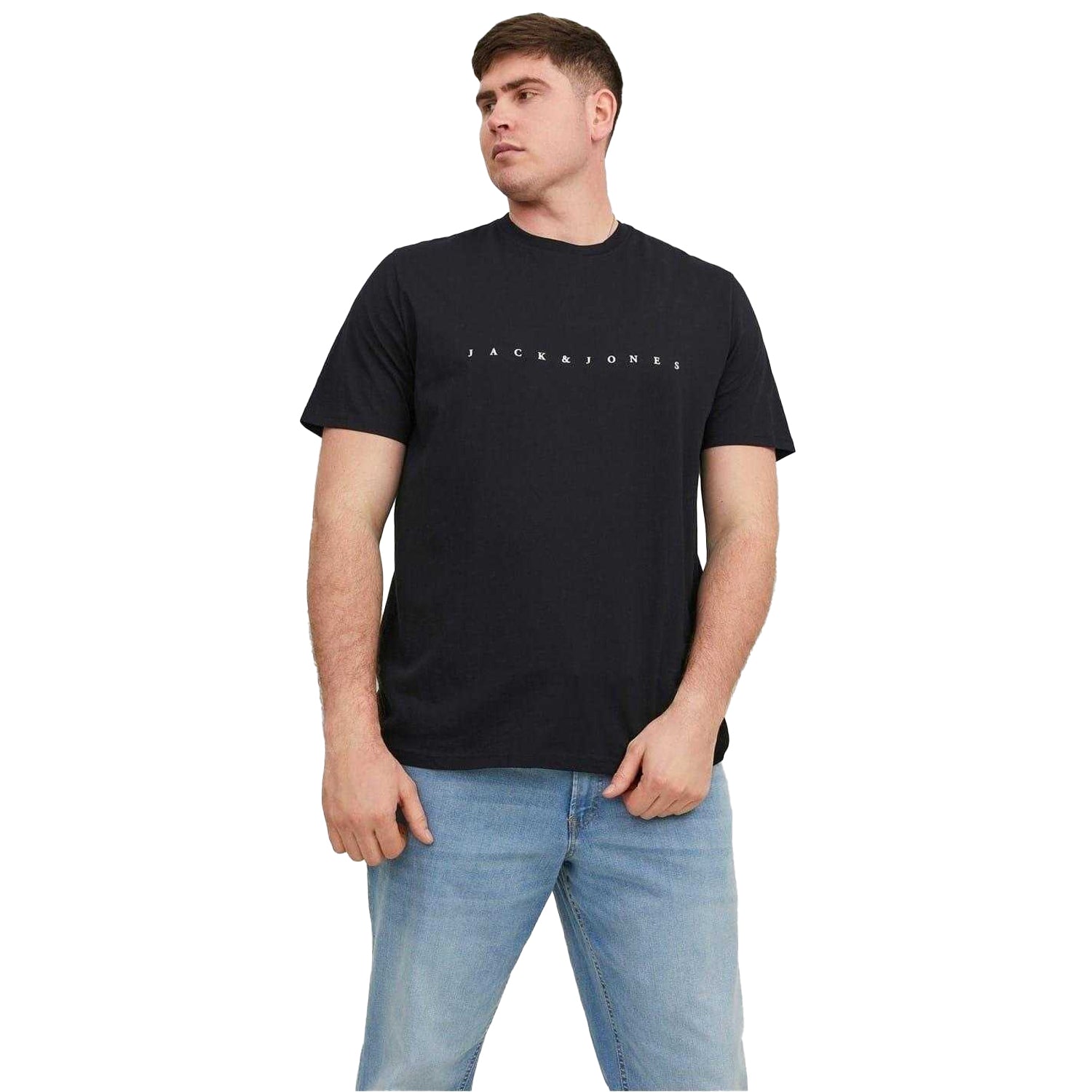 Black - Side - Jack And Jones Mens Star Relaxed Fit T-Shirt