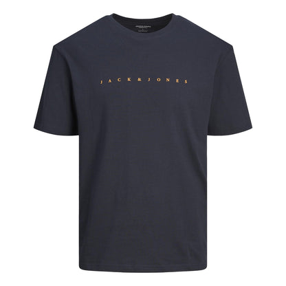 Dark Navy - Front - Jack And Jones Mens Star Relaxed Fit T-Shirt