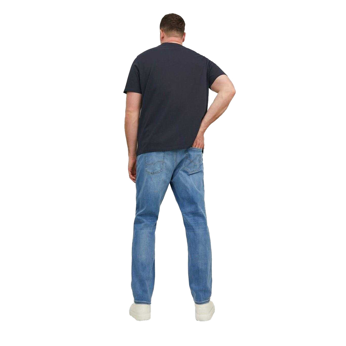 Dark Navy - Back - Jack And Jones Mens Star Relaxed Fit T-Shirt