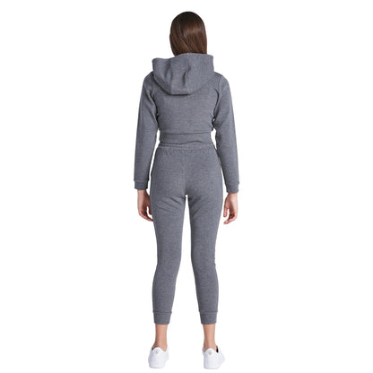 Grey Marl - Back - SikSilk Girls Signature Track Top