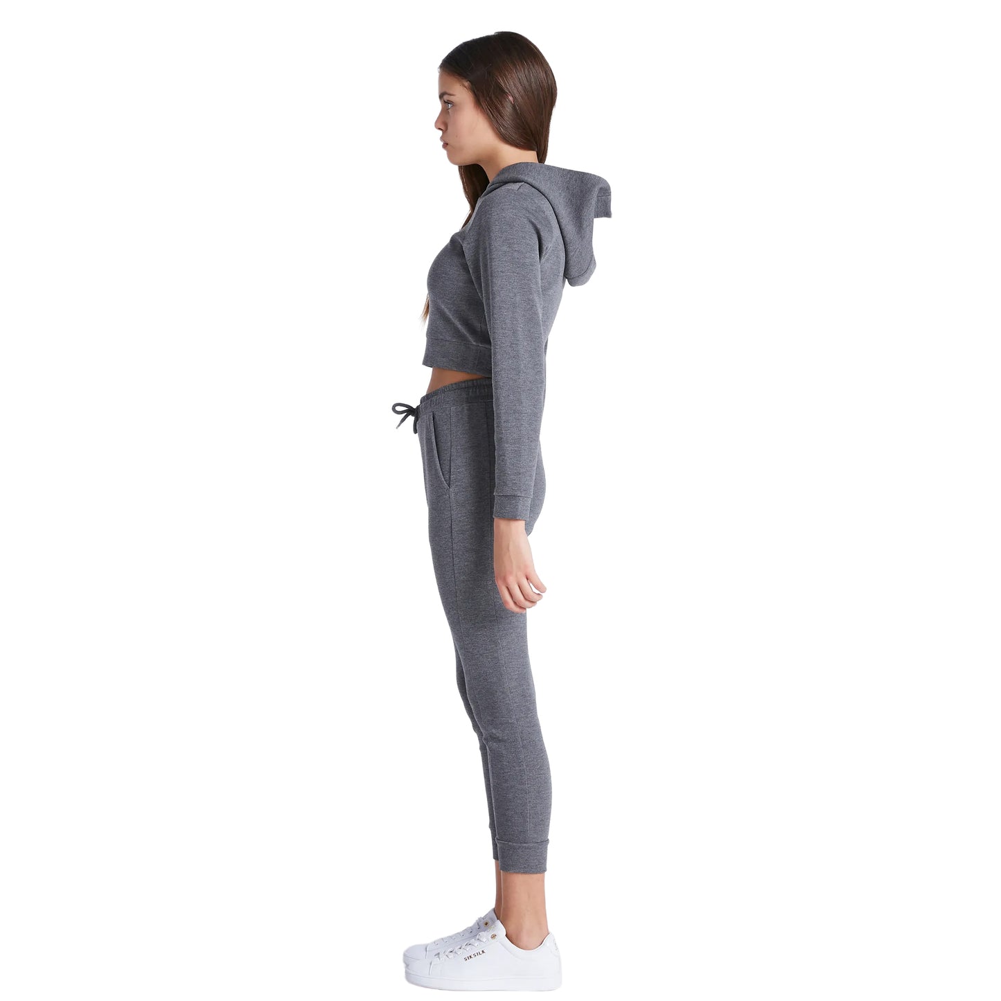 Grey Marl - Side - SikSilk Girls Signature Track Top