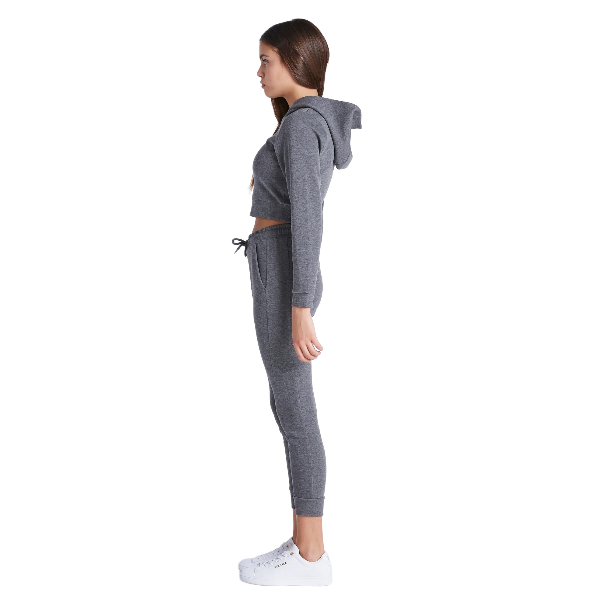 Grey Marl - Side - SikSilk Girls Signature Track Top