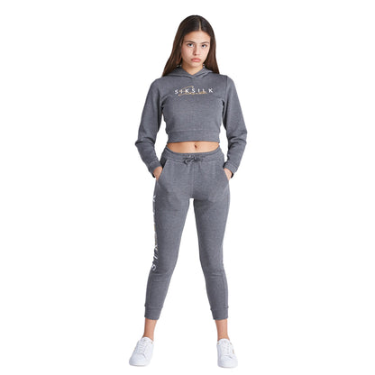 Grey Marl - Lifestyle - SikSilk Girls Signature Track Top