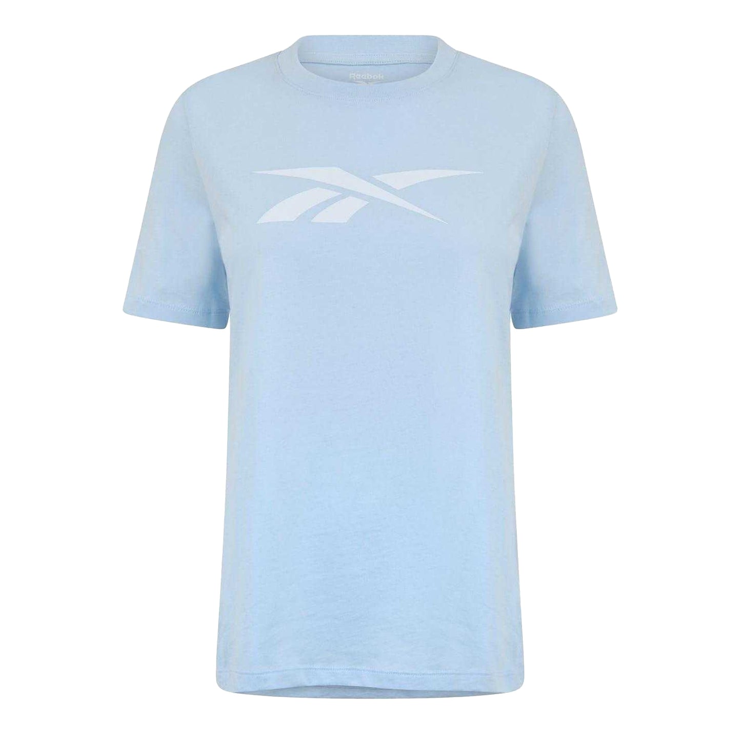 Blue - Front - Reebok Womens-Ladies Contrast Logo Towelling T-Shirt