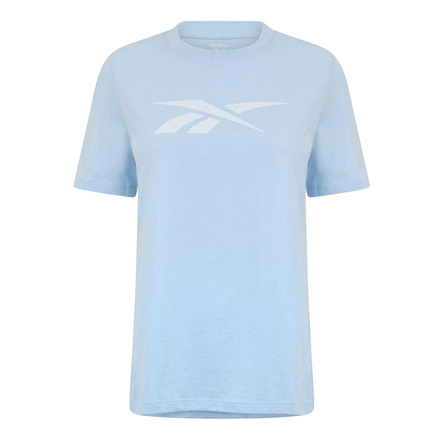 Blue - Front - Reebok Womens-Ladies Contrast Logo Towelling T-Shirt