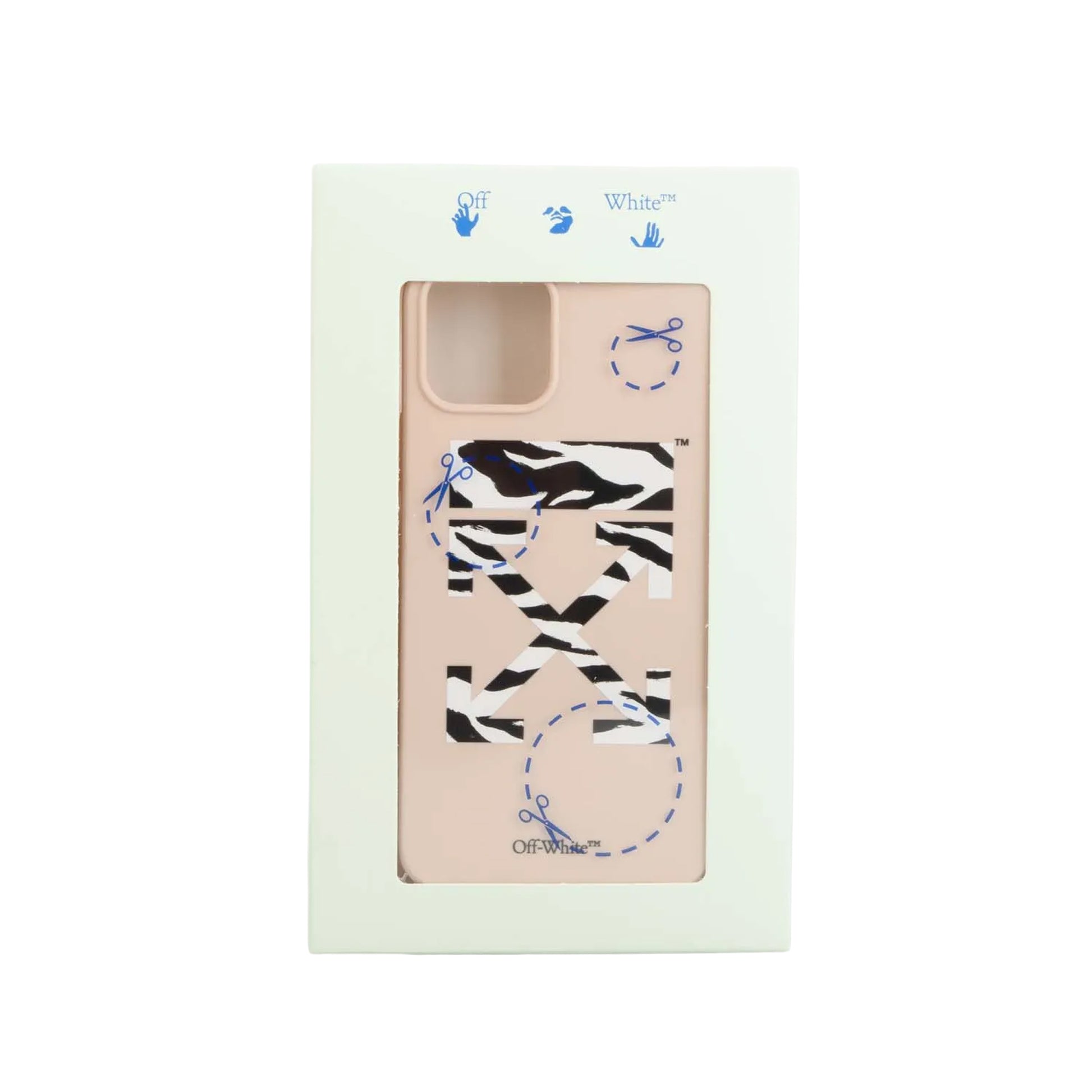 Pink - Back - Off White iPhone 12 Pro Compatible Zebra Print Phone Case
