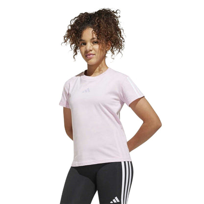 Pink-White - Side - Adidas Childrens-Kids Essentials T-Shirt