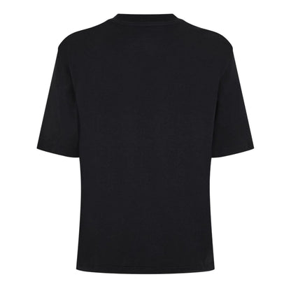 Black - Back - Timberland Womens-Ladies Crew Neck Relaxed Fit Crop T-Shirt