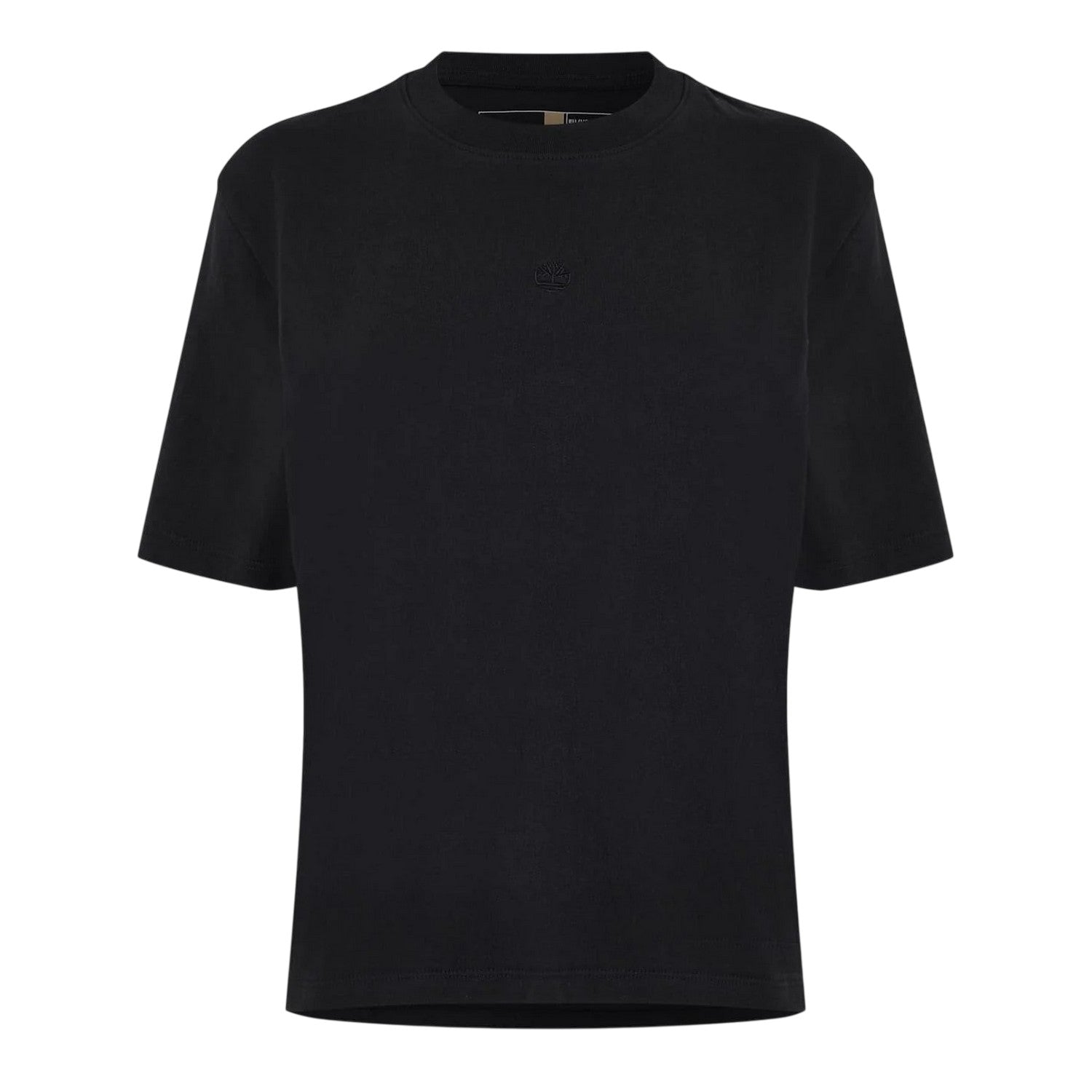 Black - Front - Timberland Womens-Ladies Crew Neck Relaxed Fit Crop T-Shirt