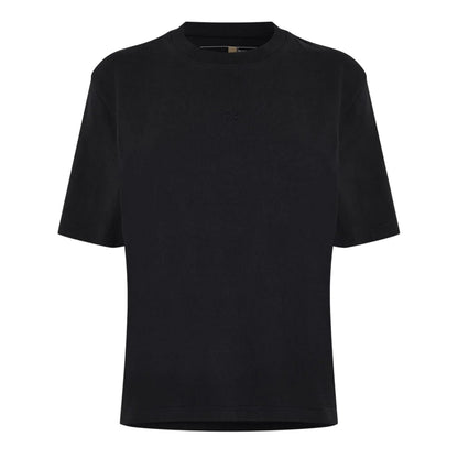 Black - Front - Timberland Womens-Ladies Crew Neck Relaxed Fit Crop T-Shirt