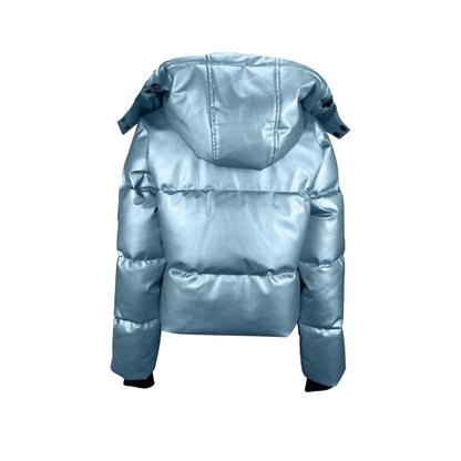 Metallic Blue - Back - Jack Wills Womens-Ladies Hooded Ski Jacket