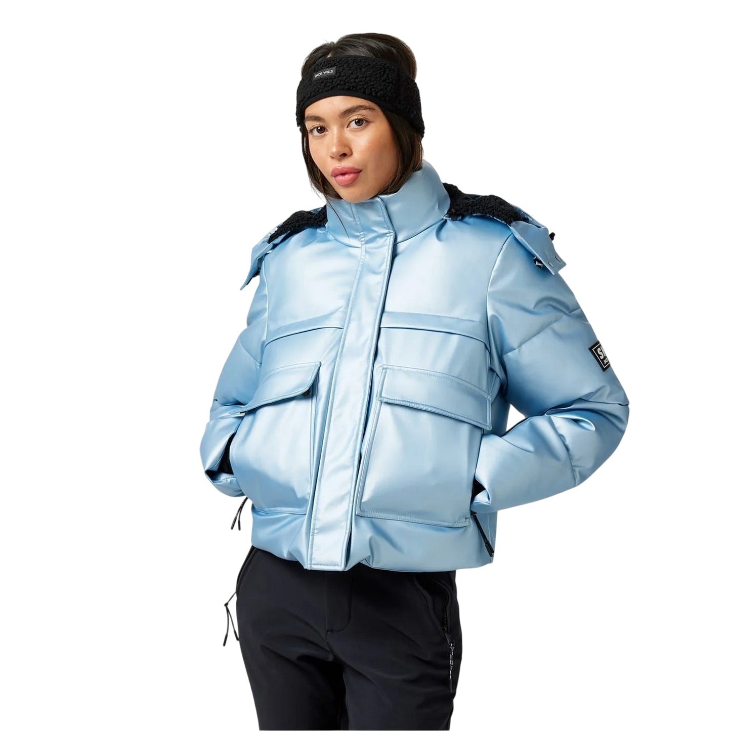 Metallic Blue - Lifestyle - Jack Wills Womens-Ladies Hooded Ski Jacket