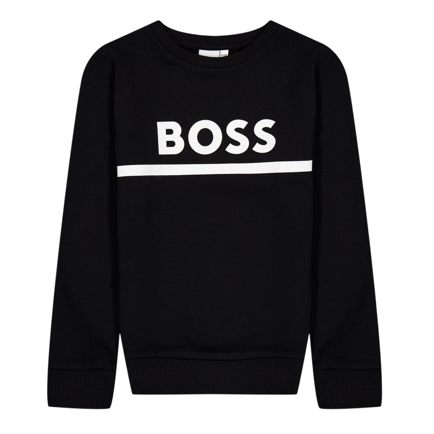Black - Front - Boss Childrens-Kids Crew Neck Sweatshirt
