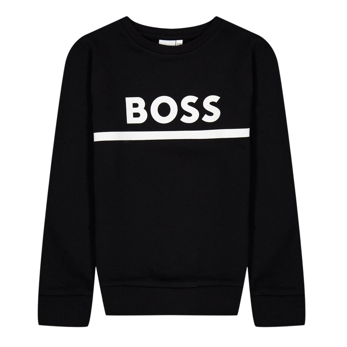 Black - Front - Boss Childrens-Kids Crew Neck Sweatshirt