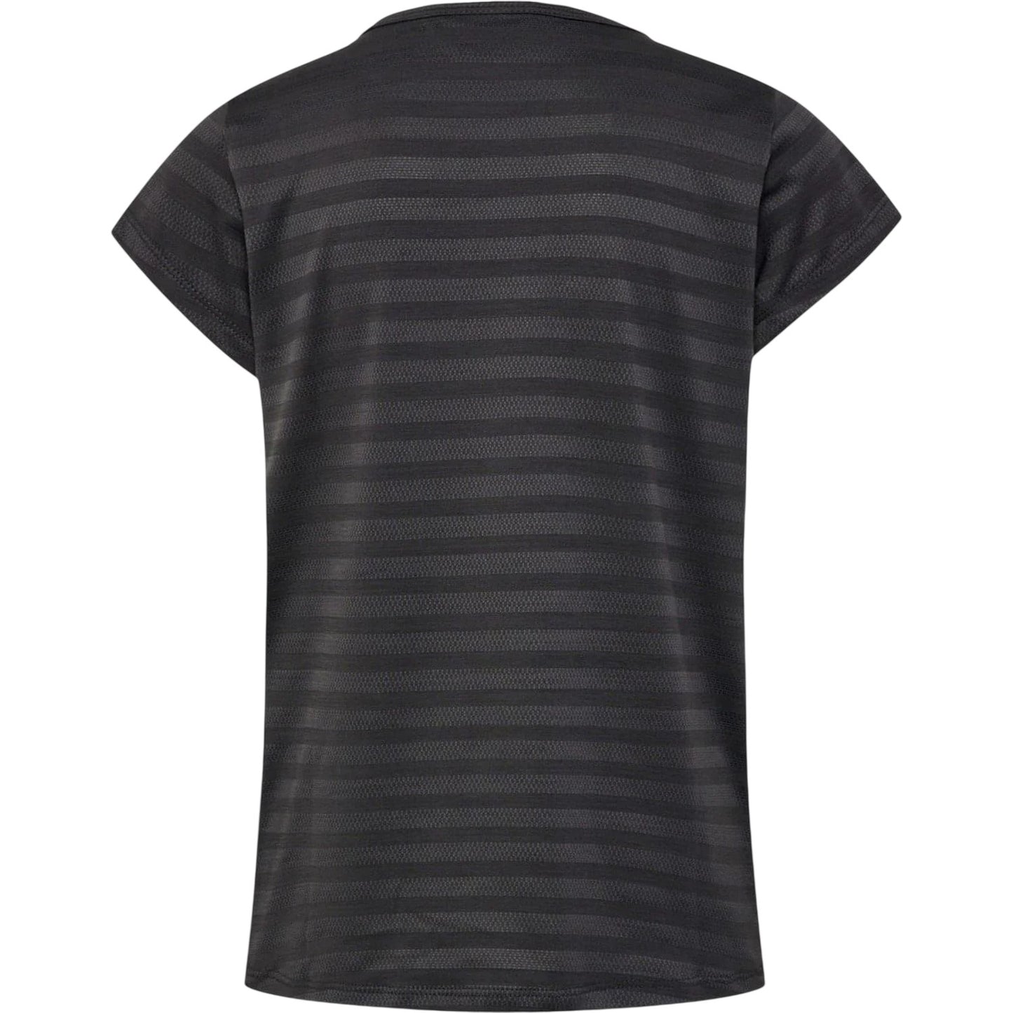 Grey - Back - Hummel Childrens-Kids Striped Crew Neck Regular T-Shirt