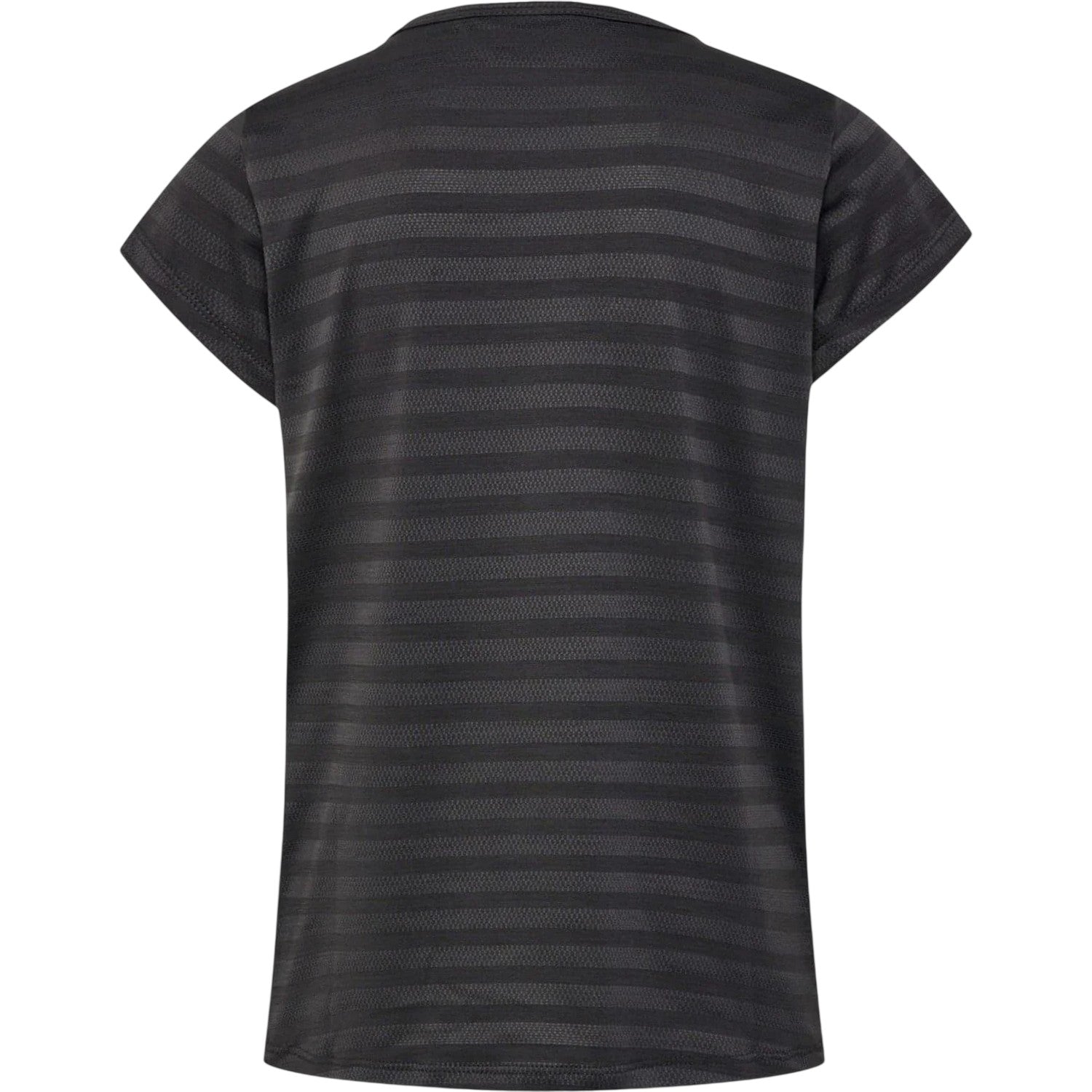 Grey - Back - Hummel Childrens-Kids Striped Crew Neck Regular T-Shirt