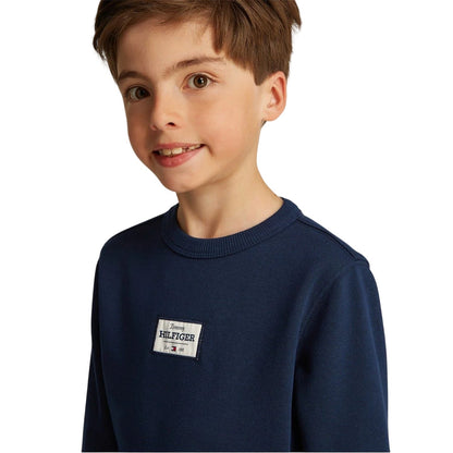 Navy - Side - Tommy Hilfiger Childrens-Kids 1985 Regular Sweatshirt
