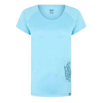 Blue - Front - Millet Womens-Ladies Scoop Neck Trekking T-Shirt